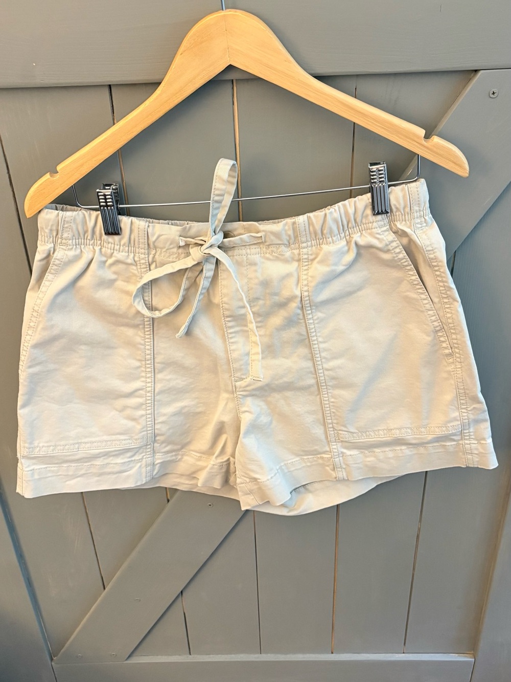 Banana Republic Light Beige High-Waist Drawstring Shorts
